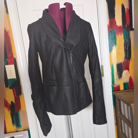 Vince Jackets & Blazers - Vince. Black Leather Medium Asymmetrical Light Jacket